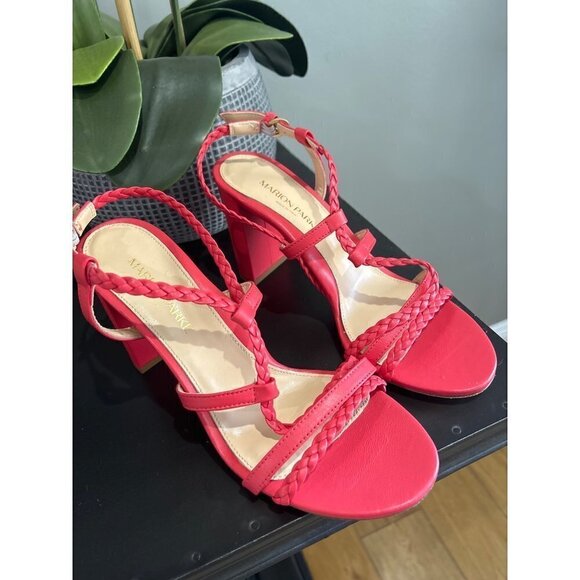 MARION PARKE Hannah 85mm Sandals Coral Orange Womens 7.5 - Picture 7 of 14